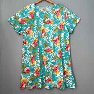 Desert Shores Womens Size Large Tee Knit Tunic Top Tropical Island Resortwear